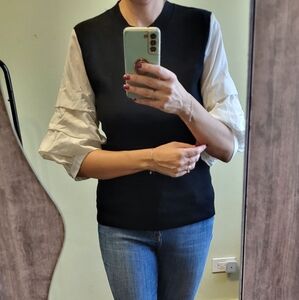 Elegant Black and White Women's Top